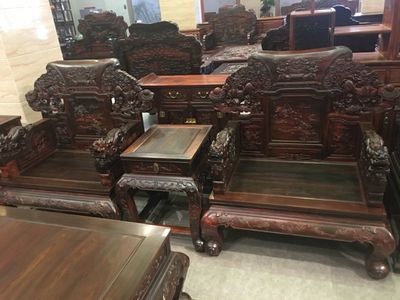 新款红木家具大红酸枝麒麟96沙发十三件套客厅沙发厂家直销仙作工艺